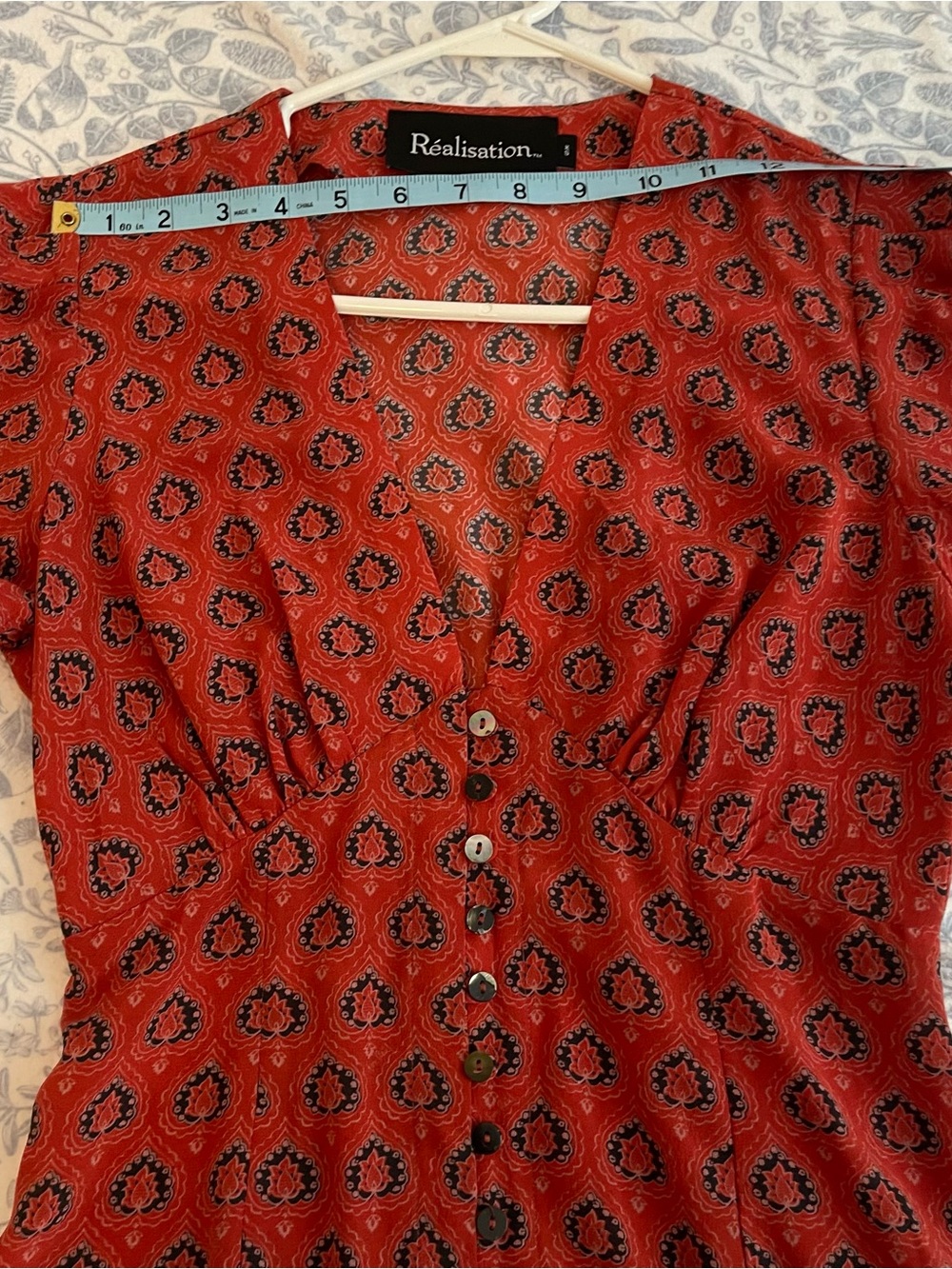 Réalisation Par The Cecile Red Floral Silk Mini Dress Size XS - Picture 15 of 15